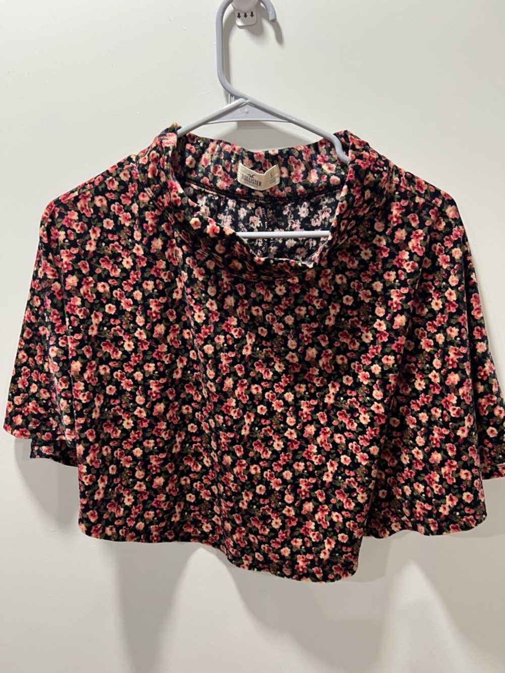 Hollister Black Mini Skirt with Pink Floral Print